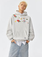 MEDM Colorful Floral Embroidered Hoodie
