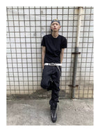 KARMANISTIC Waxed Black Jeans