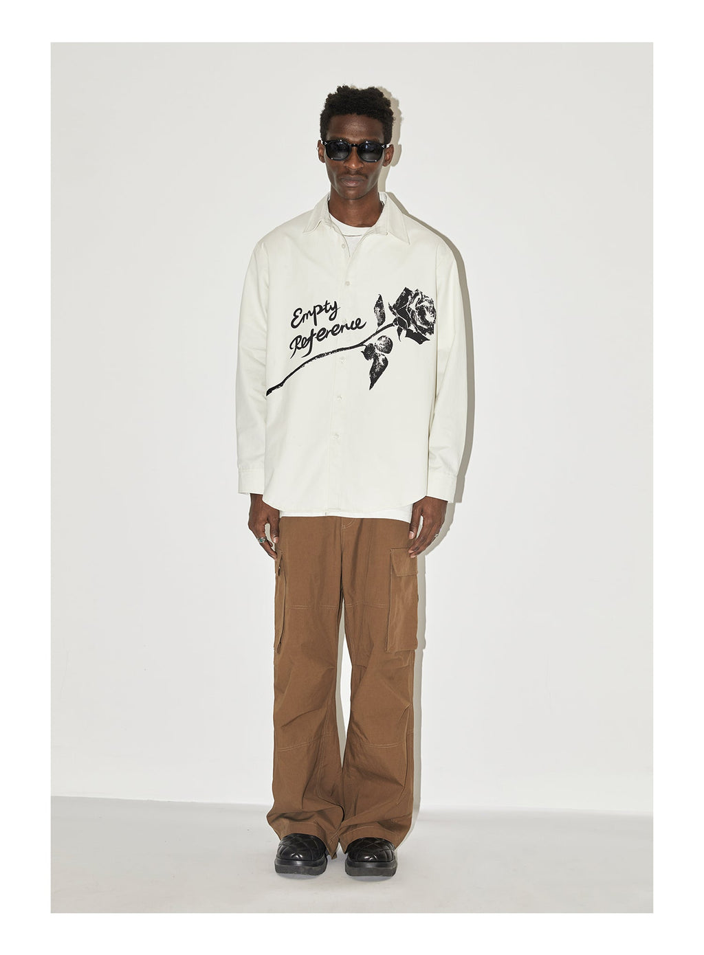EMPTY REFERENCE Night Rose Print Long Sleeved Shirt