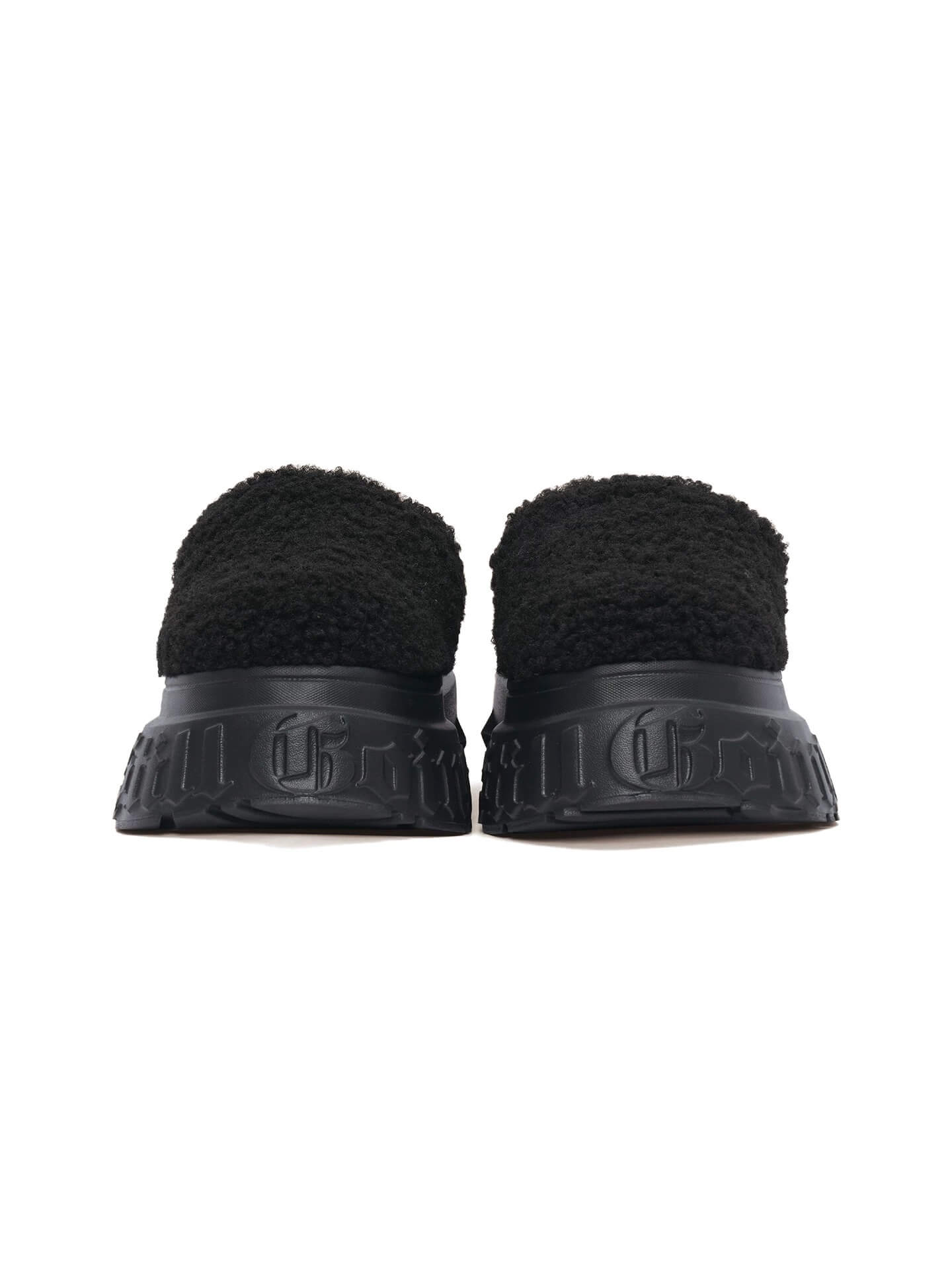 1807 INF-010 Gothic Black Teddy Chunky Platform Clogs