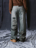 1807 Digital Denim Print Baggy Jeans