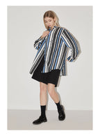 EMPTY REFERENCE Oil Painting Stripes Long Sleeved Shirt