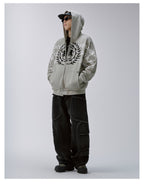 F2CE Embroidered Printed Zip Up Hoodie