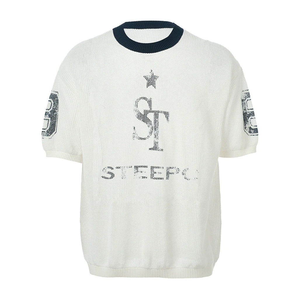 STEEPC Faded Print Mesh Knit Tee