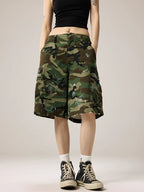 Remedy Paint Stained Camouflage Work Cargo Shorts