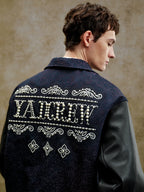 YADcrew Pearl Patch Embroidered Varsity Jacket