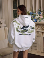Harsh and Cruel Botanical Darts Logo Floral Embroidered Hoodie