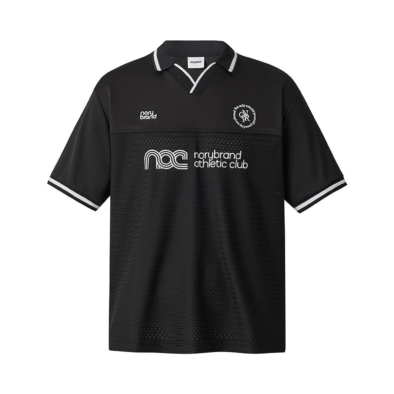 NORYBRAND Sports Club Mesh Patchwork Soccer Jersey Polo