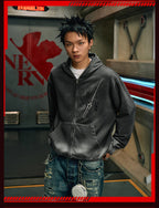 MEDM x EVA Evangelion Washed Zip-Up Hoodie
