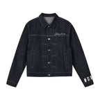 MEDM Embroidered Raw Denim Jacket