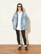 EMPTY REFERENCE Embossed Logo Denim Jacket