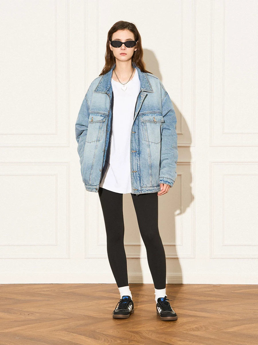 EMPTY REFERENCE Embossed Logo Denim Jacket