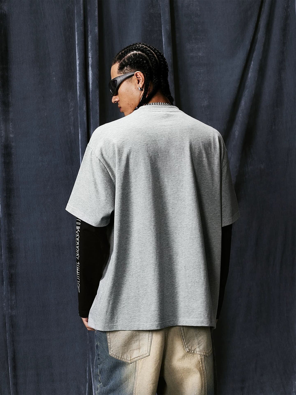 1807 STILLGOING Vintage Printed Layered Long Sleeve Tee