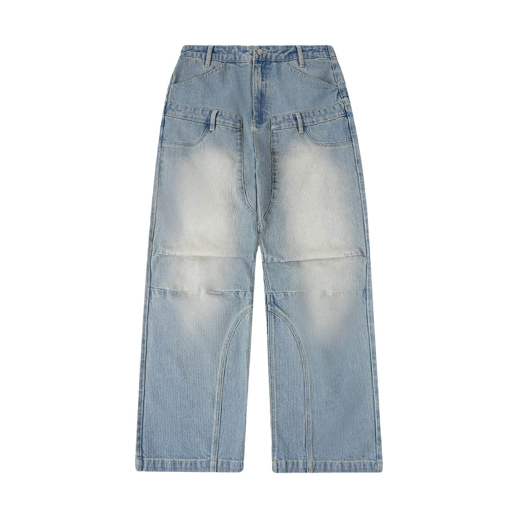 1807 Double Waist Deconstructed Washed Corduroy Jeans
