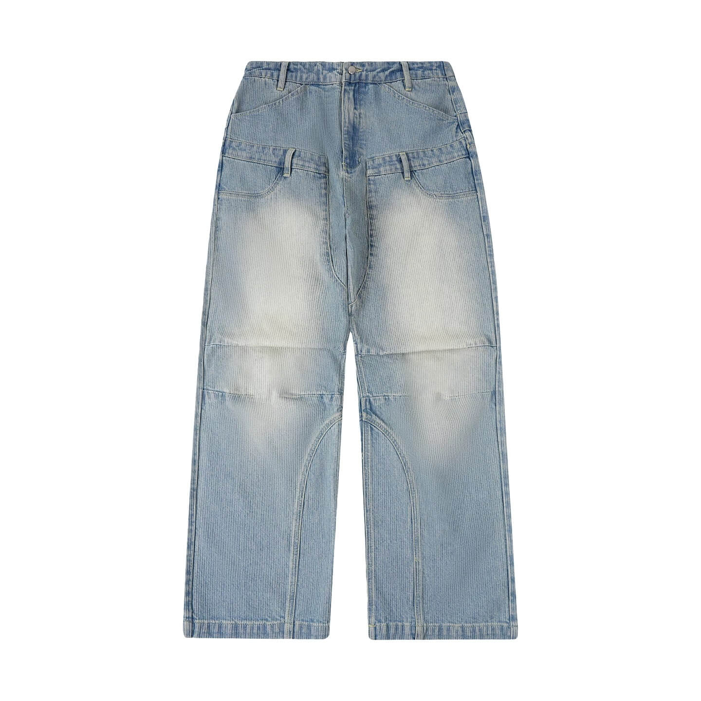 1807 Double Waist Deconstructed Washed Corduroy Jeans
