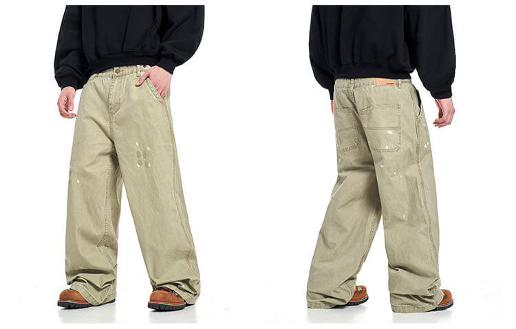 F3F Select Paint Splatter Washed Baggy Work Pants