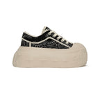 1807 INF-008 Gothic Lace Up Canvas Paisley Chunky Sneakers