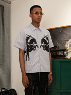 TGFCLUB 223 Print Stripe Short Sleeve Shirt