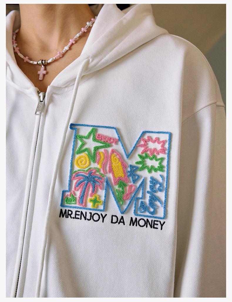 MEDM Big M Plush Wire Frame Zip Up Hoodie