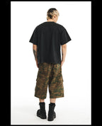 NOVACAM Vintage Rock Washed Black Stitch Tee