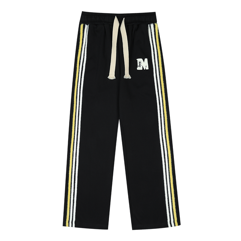 MEDM Side Stripe Four-Bar Drawstring Baggy Sweatpants