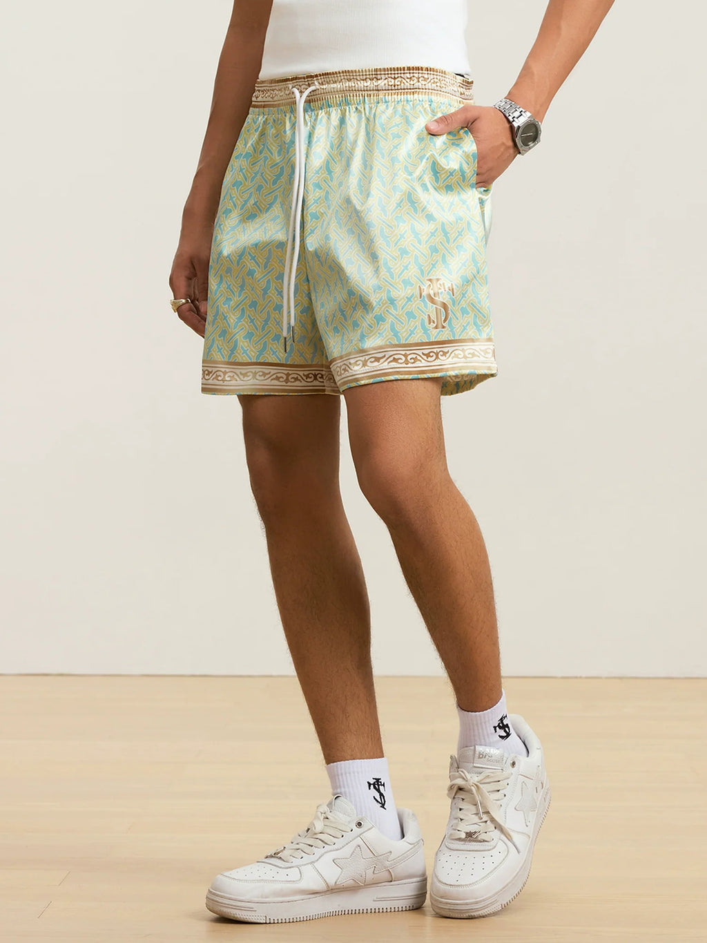 Small Town Kid 3D Digital Print Satin Cuban Shirt Set