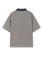 BLIND NO PLAN Striped Raw-Edge Patch Polo