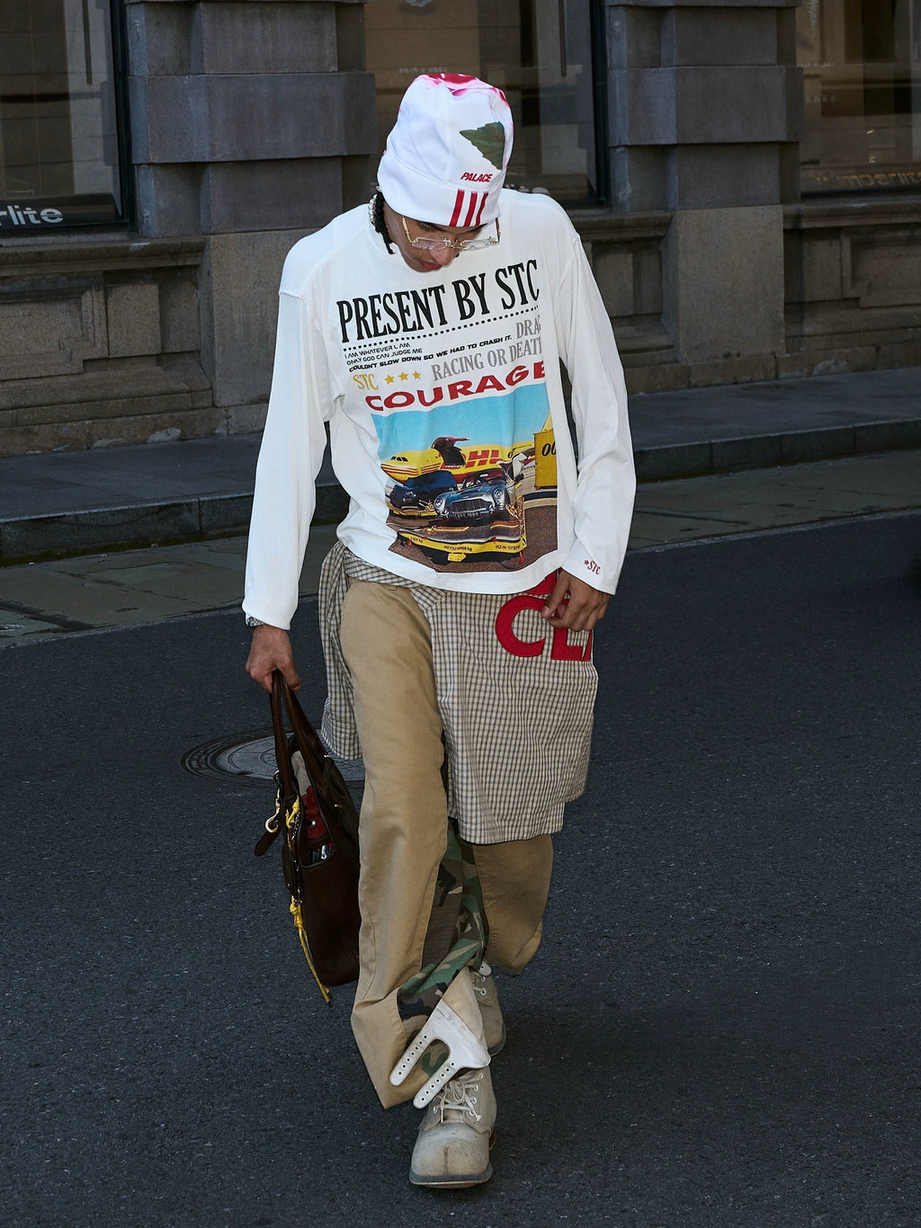 STEEPC Vintage Photo Print Long Sleeve Tee