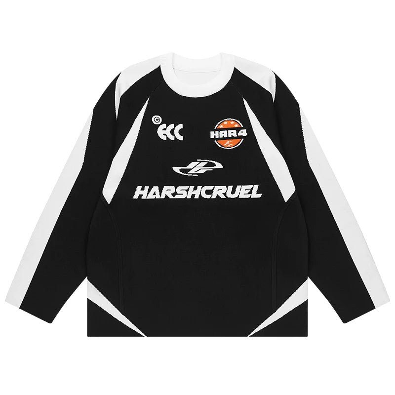 Harsh and Cruel Contrast Splicing Jersey Knit Sweater