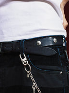 Remedy Washed Color Metal Studded Leather Belt