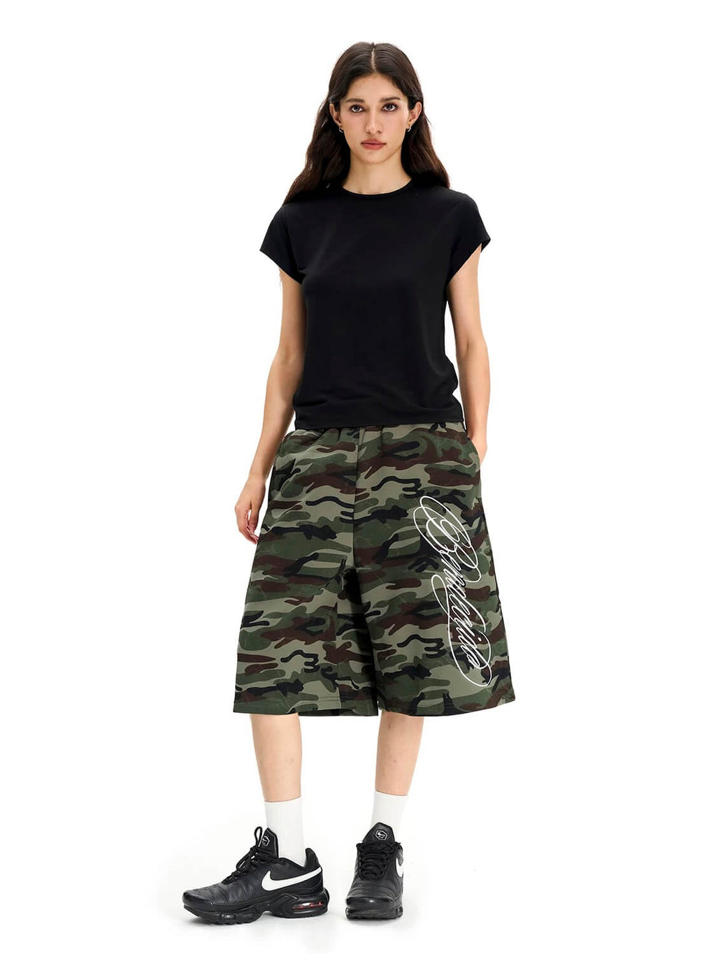 F3F Select Camo Calligraphy Embroidered Baggy Sweat Shorts