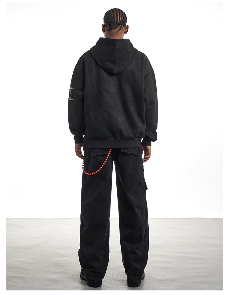 F3F Select Embroidered Faux Suede Hoodie