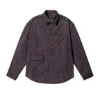 JHYQ Leopard Print Metal Studded Shirt Jacket