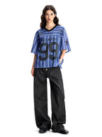F3F Select Striped Mesh V Neck Short Sleeve Soccer Jersey