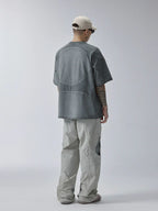 F2CE Deconstructed Stitching Mud Dyed Metal Logo Tee