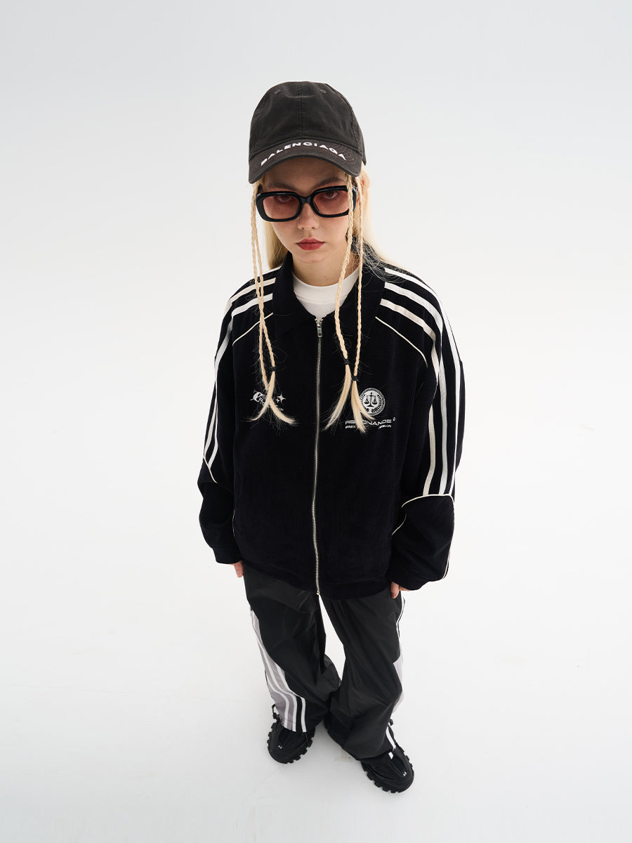 Harsh and Cruel Striped Loose Corduroy Jacket