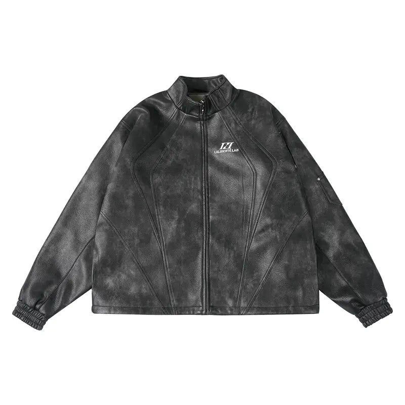Labt PU Leather Structured Racing Jacket