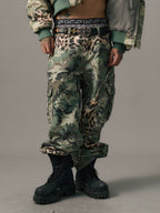 S45 Leopard Camouflage Print Cargo Pants