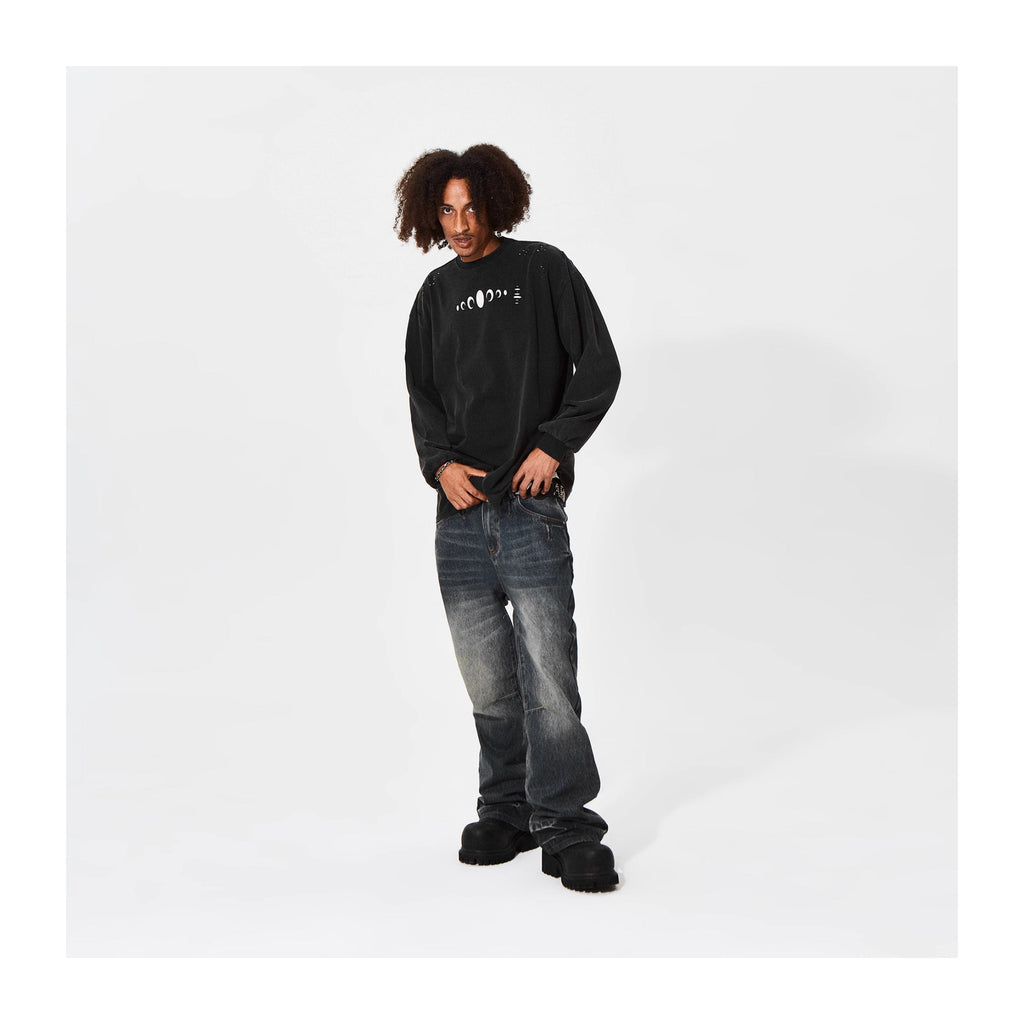 KARMANISTIC Standard Logo Washed Distressed Long Sleeve Tee