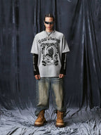 1807 STILLGOING Vintage Printed Layered Long Sleeve Tee