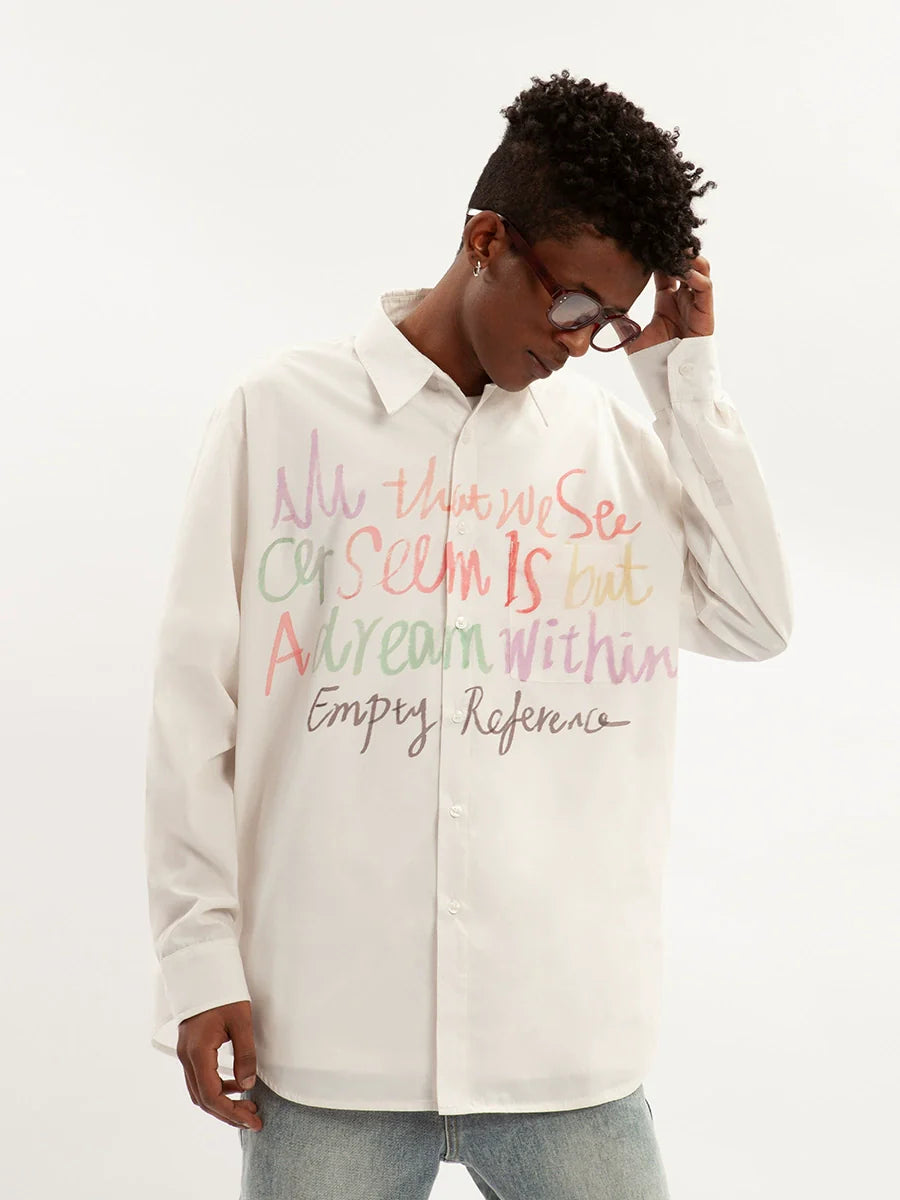 EMPTY REFERENCE Colorful Graffiti Letter Long Sleeve Shirt