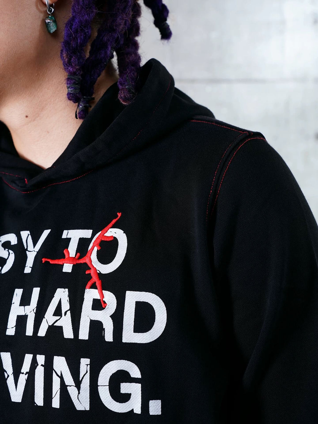TGFCLUB Easy To Kill Hard To Living Print Slim Fit Hoodie