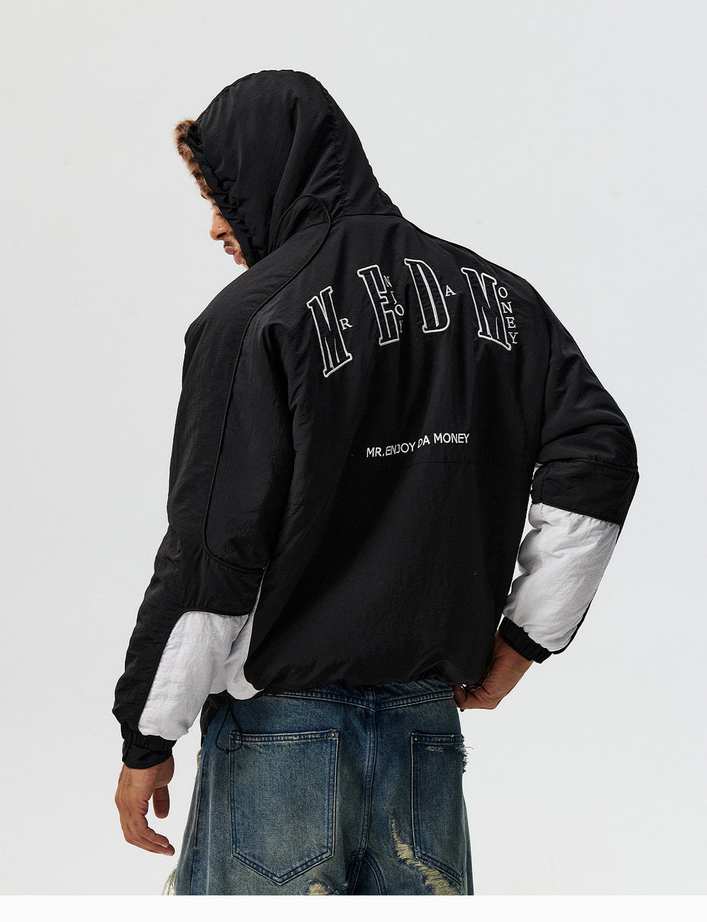 MEDM Reversible Leopard Fur Hooded Track Jacket