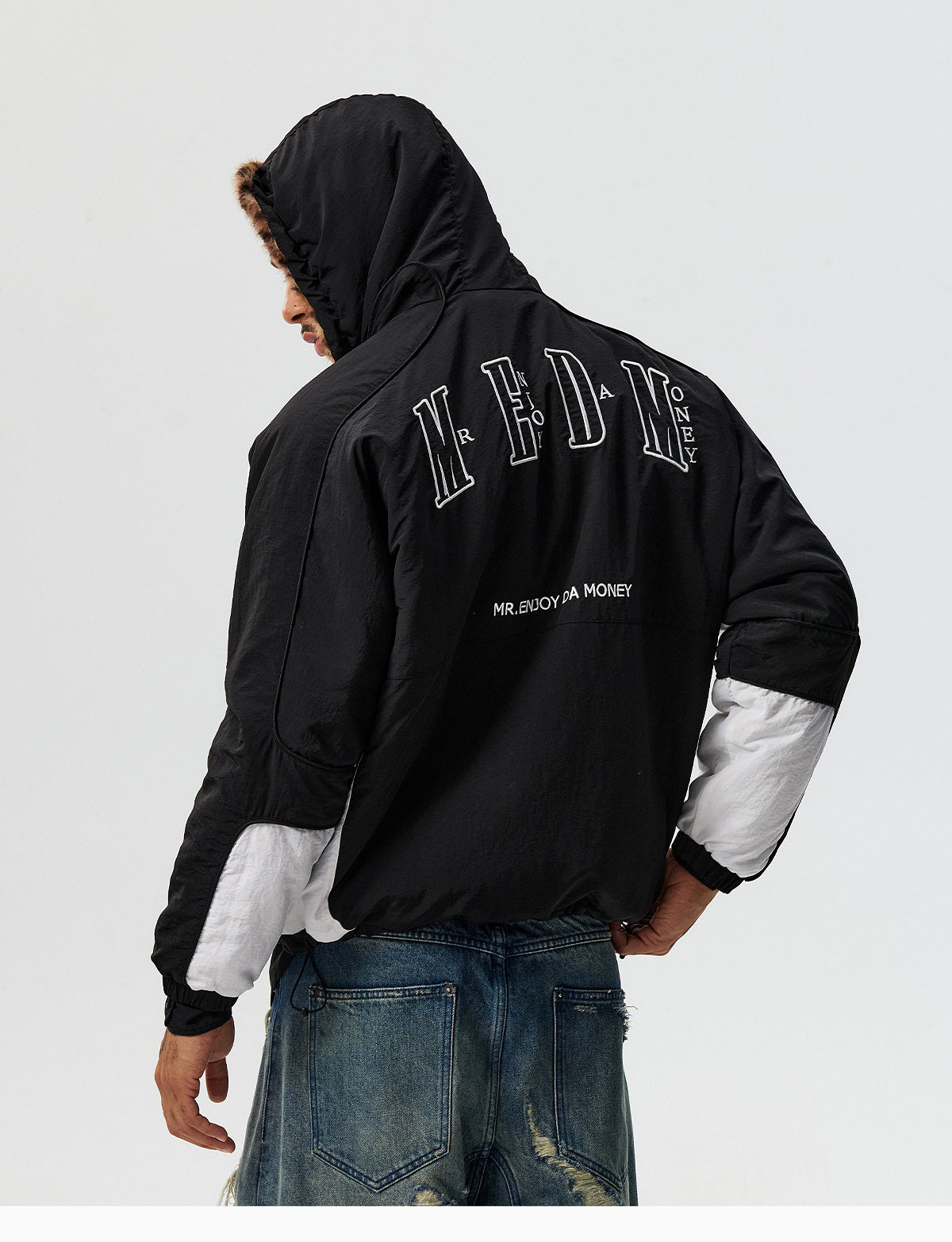 MEDM Reversible Leopard Fur Hooded Track Jacket