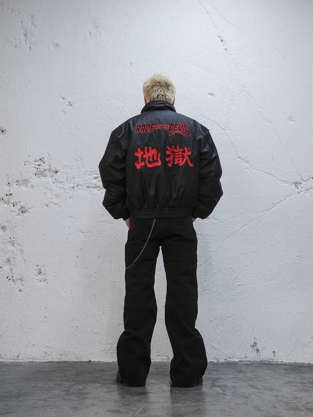 UNDERWATER Hell Badge Embroidered Racing Bomber Jacket