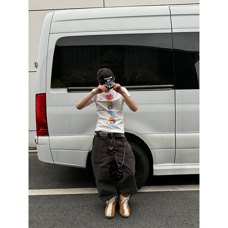 KARMANISTIC Multi Color Yin Yang Print Tee