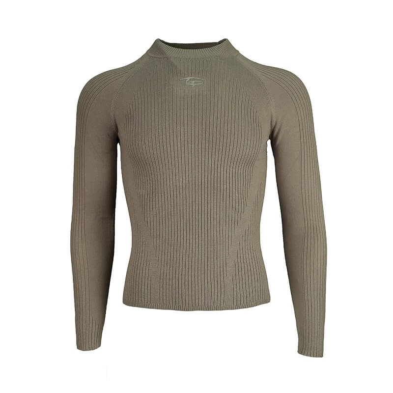 TGFCLUB Basic Logo 3D Silhouette Slim Fit Stretch Knit Sweater
