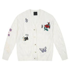 MEDM Floral Butterfly Embroidered Cable Knit Cardigan