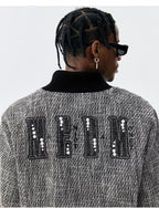 MEDM Pearl Tweed Short Varsity Jacket