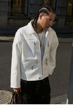 STEEPC Two Tone Leather Racing Jacket